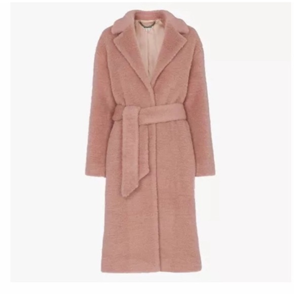 WHISTLES Wool Textured Teddy Belted Coat
